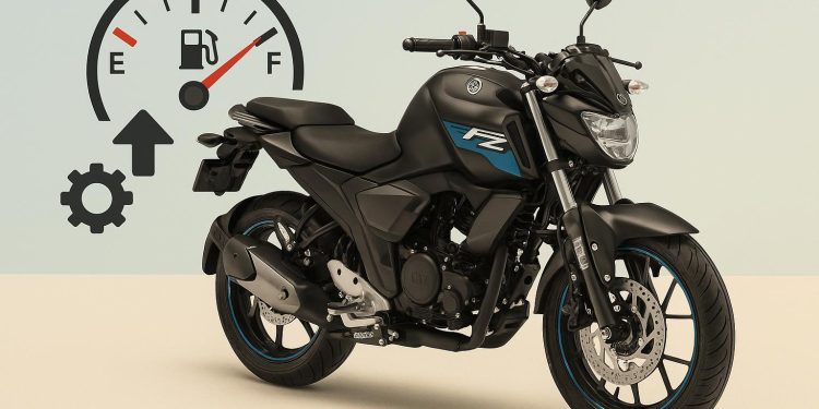 Yamaha FZ motorcycle on road highlighting factors affecting its fuel efficiency and mileage